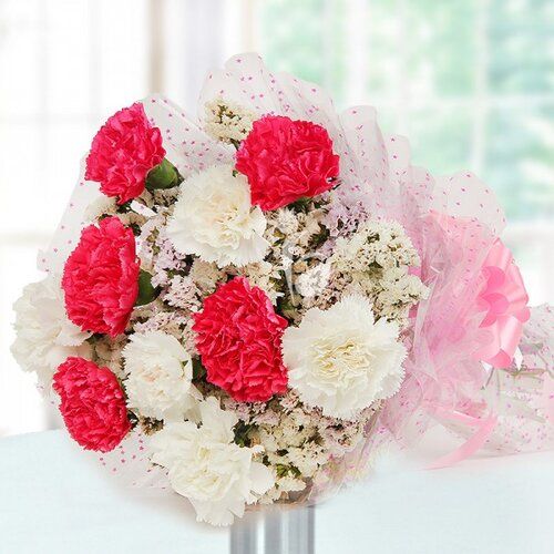 Pink & White Carnations Bunch